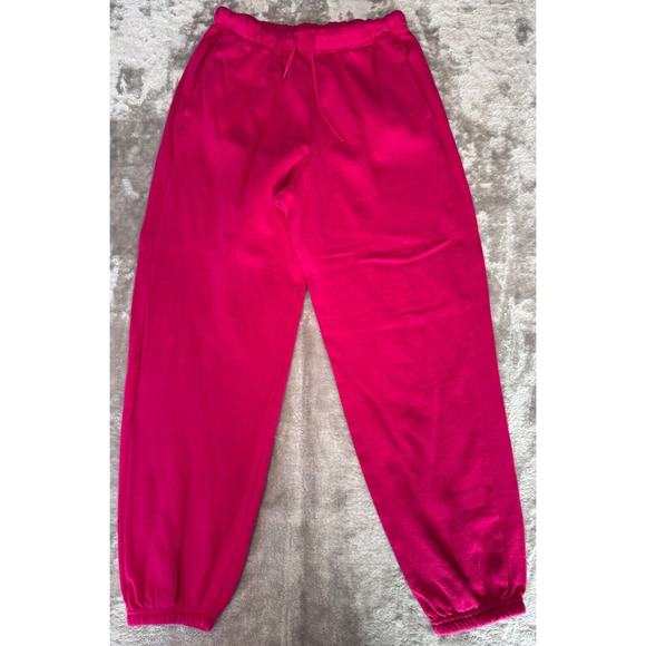 Old Navy Hot Pink Full Zip Sweatshirt Sweatpants Matching Set Womens Medium - Picture 7 of 12